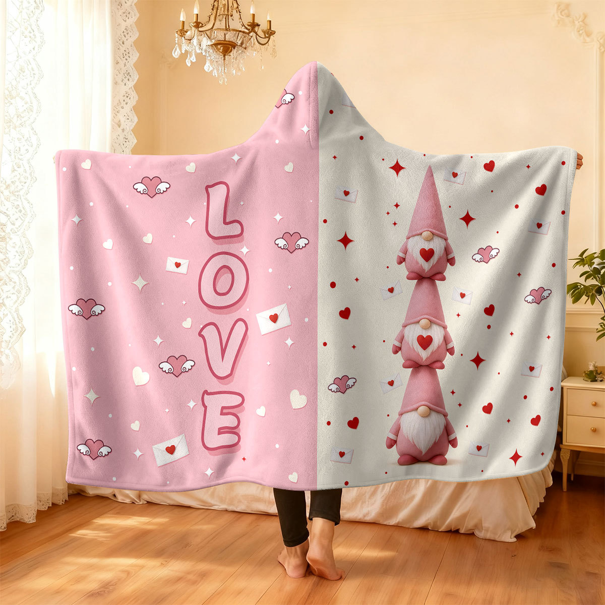 Wholesale Customize Pattern Flannel Blanket With Hood